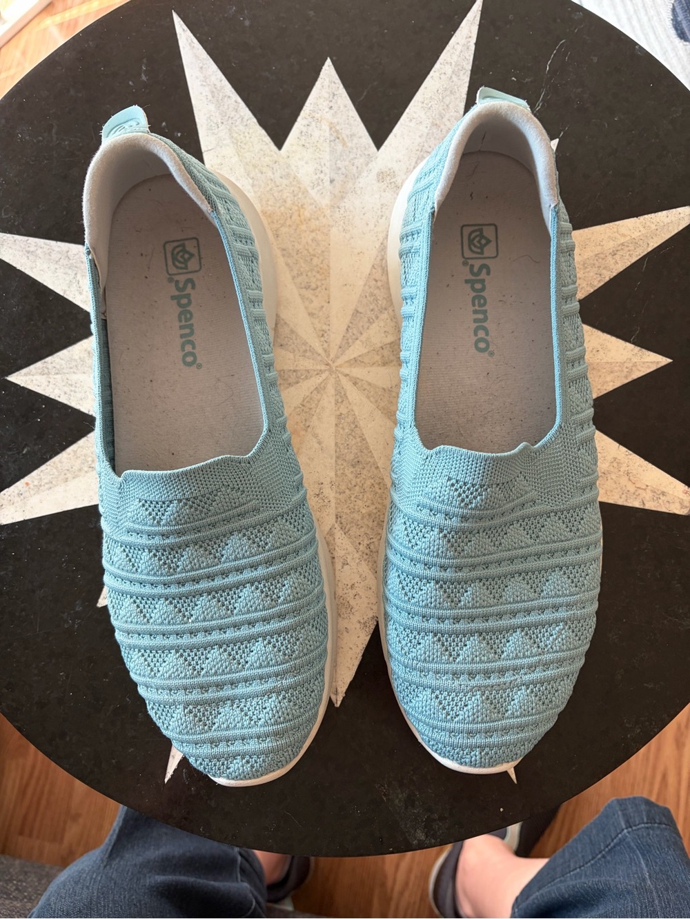 Spenco Aqua Blue Knit Slip-On Espadrilles